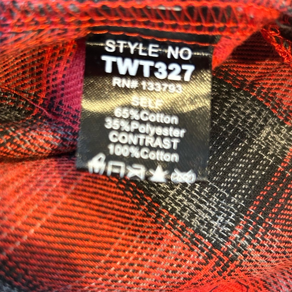POL Red Plaid Button Down Shirt - Picture 6 of 7